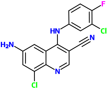 (图片) MC004675 6-NH2-8-Cl-4-[(3-Cl-4-F-phenyl)amino]-3-quinoline-CN